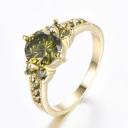 Rhinestone Zircon Four-claw Round Ring – Thoughtful Gifts — 7