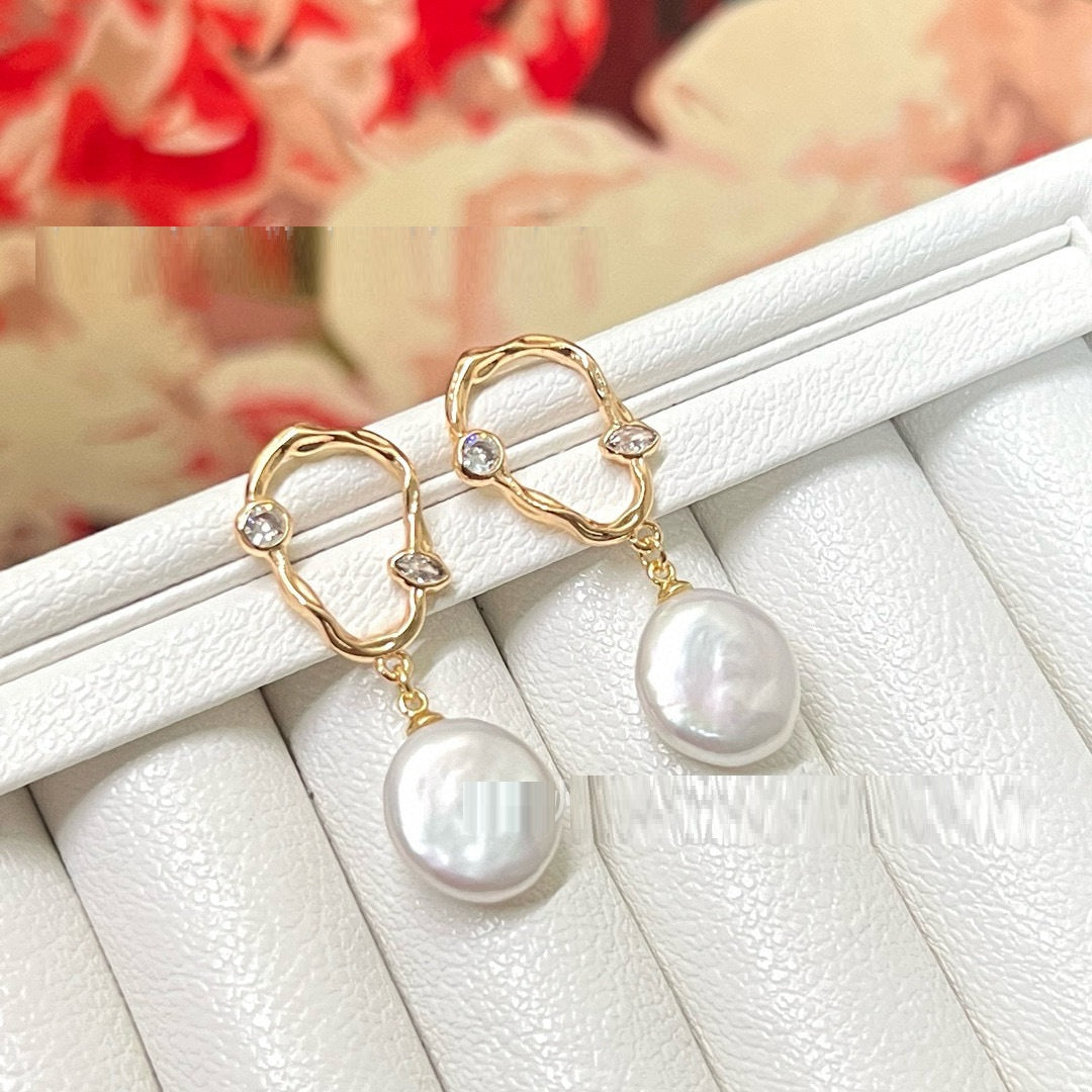 Fashion Simple Freshwater Pearl Vintage Ring Earrings – Stylish Gifts — 1