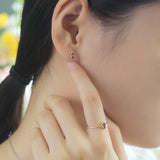S925 Silver Plated 14K Gold Garnet Earrings – Small Gift Ideas — 1
