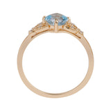 Natural Square Sky Blue Topaz Ring Girl – Gifts for Kids — 4