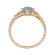 Natural Square Sky Blue Topaz Ring Girl – Gifts for Kids — 4