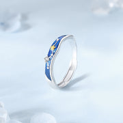 Starry Butterfly Lovers Couple Ring, Pure Silver – Gifts for Couples — 4