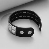 Row Cuspidal Spikes Rivet Stud Wide Cuff Leather – Jewelry Gift Ideas — 4