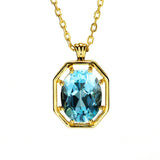 Silver Vintage Sky Blue Topaz Necklace Clavicle – Jewelry Gift Ideas — 4