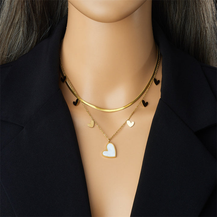 Heart Butterfly Blade Double Layer Multiple – Jewelry Gift Ideas — 1