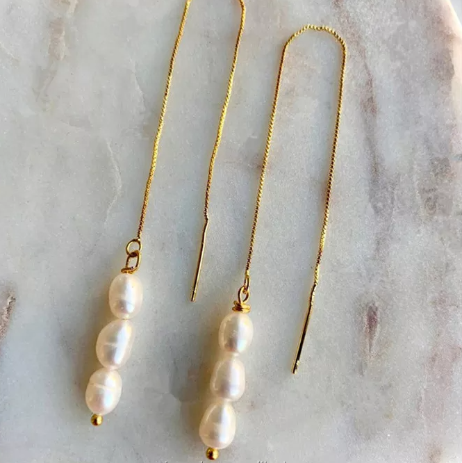 Real Gold Earline Natural Freshwater Pearl – Special Occasion Gifts — 1