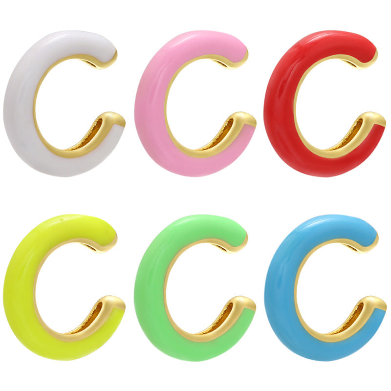 Colorful Oil Dripping Ear Framework Jewelry – Stylish Gifts — 1