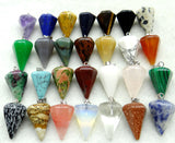 Natural Stone Agate Hexagonal Cone Pendant – Jewelry Gift Ideas — 11