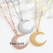 Stainless Steel Moon Shape Pendant Necklace – Jewelry Gift Ideas — 6
