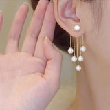 Small Design Sense Vintage Pearl Tassel Earrings – Useful Gifts — 2