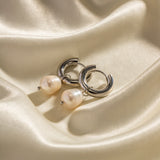 Stainless Steel Earrings Natural Freshwater Pearl – Stylish Gifts — 5