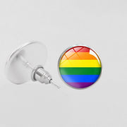 LGBT Pride Round Glass Stud Earrings Gay Lesbian – Stylish Gifts — 11