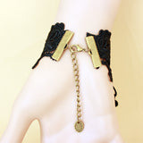 Retro Women's Black Lace Bracelet With Ring One – Jewelry Gift Ideas — 4