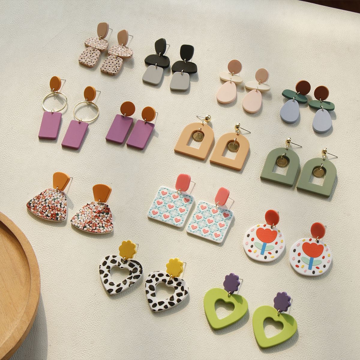 Ladies Fashion Clay Textured Acrylic Earrings – Stylish Gifts — 1