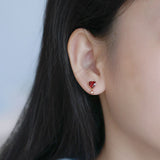 Natural Garnet Versatile Zircon Stud Earrings – Stylish Gifts — 1