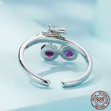 Sterling Silver Red Cherry Ring S925 White Plated – Thoughtful Gifts — 9