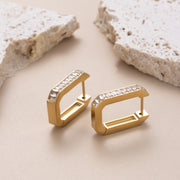 Women's Square Hollow Diamond Titanium Steel Earrings – Gifts for Her — 11