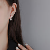 Shell Flower Stud Earrings Diamond Stars – Special Occasion Gifts — 1