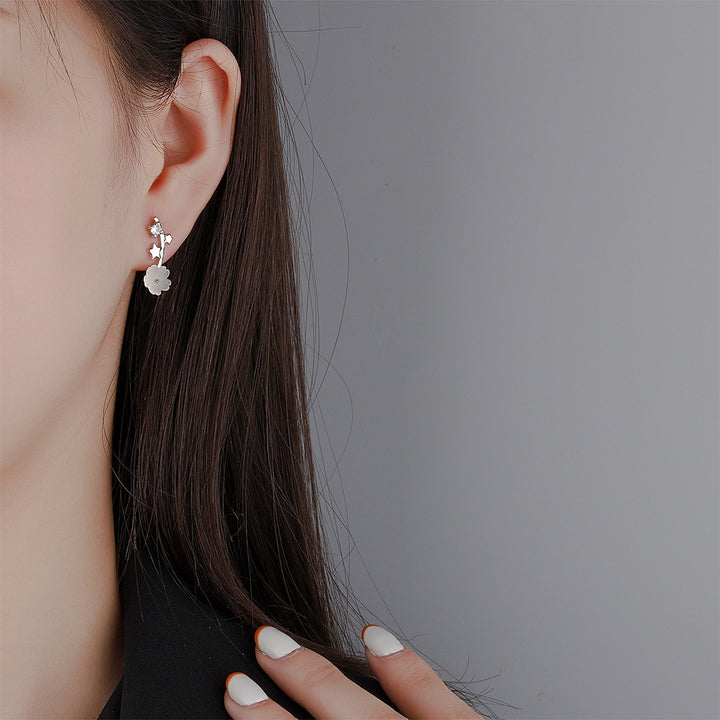 Shell Flower Stud Earrings Diamond Stars – Special Occasion Gifts — 1