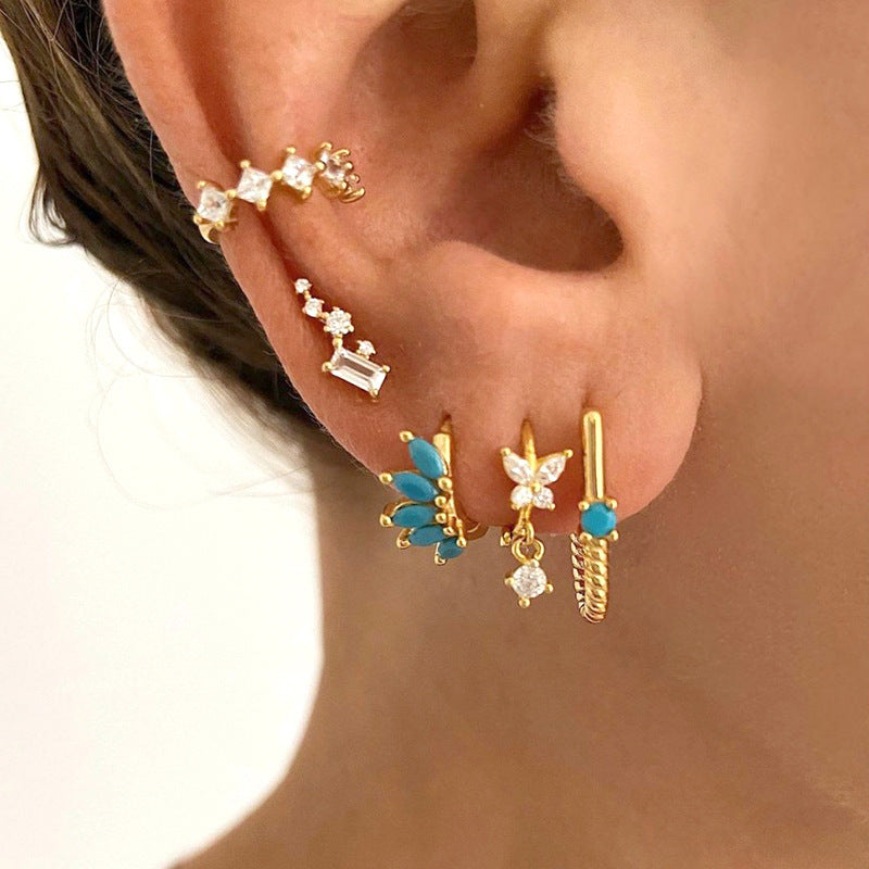 Ins Style Color Zircon All-match Earrings Symmetrical – Stylish Gifts — 1