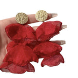 Retro Chiffon Petal Fringed Earrings – Birthday Gifts — 5