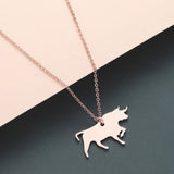 Stainless Steel Animal Necklace Bull Pendant – Jewelry Gift Ideas — 5