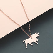 Stainless Steel Animal Necklace Bull Pendant – Jewelry Gift Ideas — 5