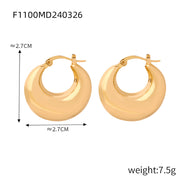 Simple Glossy Copper-plated Gold U-shaped Earrings – Small Gift Ideas — 6