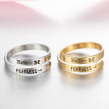 Stainless Steel Ring Retro English Double Ring – Stylish Gifts — 7