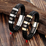 Leather Cord Bracelet Men's Stainless Steel – Jewelry Gift Ideas — 4