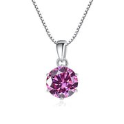 925 Silver Inlaid Round Moissanite Necklace – Jewelry Gift Ideas — 17