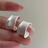 Irregular Frosted Earrings Metal Matte Ear Ring – Thoughtful Gifts — 3