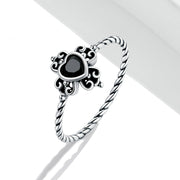Fashion Vintage Spades Heart Zircon Silver Ring – Stylish Gifts — 1