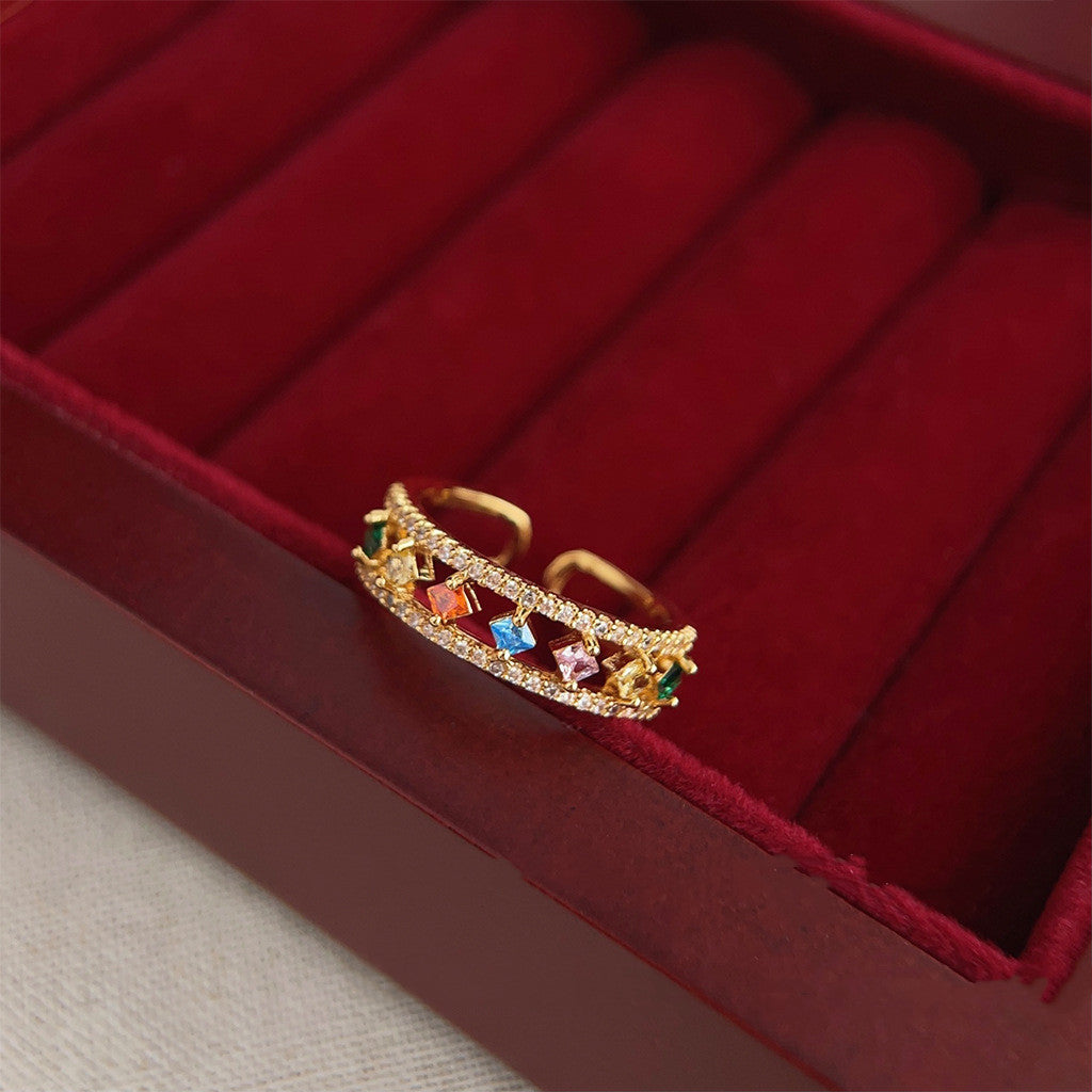 Light Luxury Color Zircon Ring For Women – Gifts for Her — 1