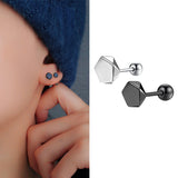 Men's Sterling Silver Geometric Spiral Earrings – Gifts for Him — 1