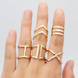 Fashion Personality Cross V Shape Geometric 5 Piece – Stylish Gifts — 4