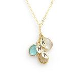 Water Drop Birthstone Leaf Engraved Necklace – Jewelry Gift Ideas — 4