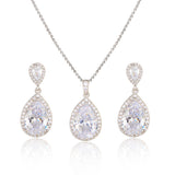 Bright Big Zircon Water Drops Necklace Eardrops – Gifts for Couples — 8