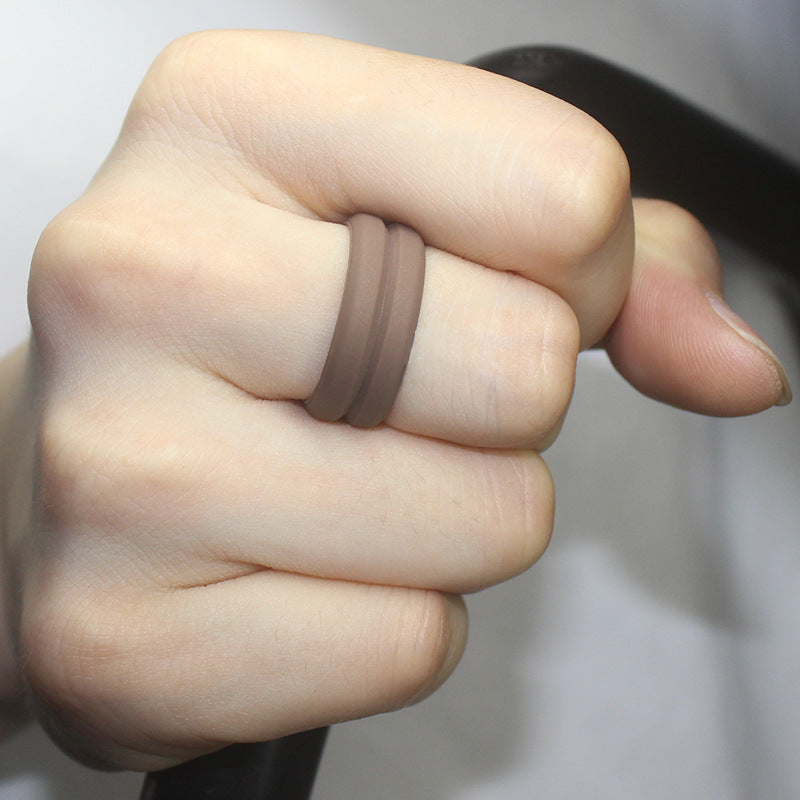 V Groove Beveled Men's Silicone Ring – Gifts for Him — 1