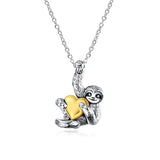 Cute Animal Small Sloth Heart Pendant Necklace – Jewelry Gift Ideas — 1