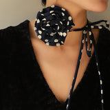 Chiffon Polka Dots Rose Necklace Female – Jewelry Gift Ideas — 6