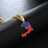 Fashion Ladies Stainless Steel Haiti Map Pendant – Jewelry Gift Ideas — 4