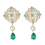 Silver Plated Emerald Stud Earrings Chinese Vintage – Useful Gifts — 4