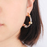 Women's Simple Round Hollow Two Tone Stud Earrings – Gifts for Her — 5
