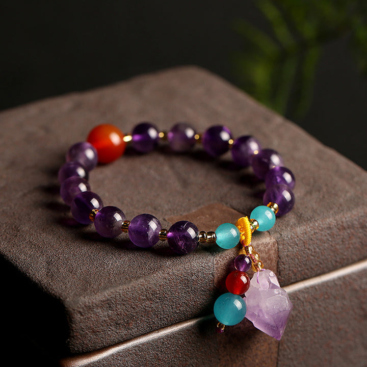 Natural Lavender Amethyst Original Stone Bracelet – Jewelry Gift Ideas — 1
