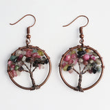 Crystal Gravel Bronze Wire Round Pendant Tree – Jewelry Gift Ideas — 12