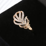 Flower Leaf Rose Gold High-end Fashion Ring Women – Stylish Gifts — 4