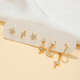 Fashion Five-pointed Star Moon Sun Lightning Earrings – Stylish Gifts — 4