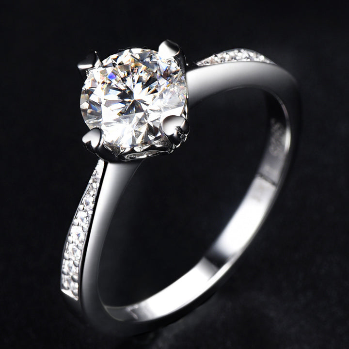 Ladies Fashion Classic Four-prong Moissanite Ring – Stylish Gifts — 1