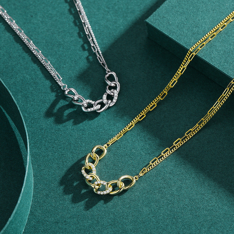 Chain-shaped Double-layer Necklace Female S925 – Jewelry Gift Ideas — 1